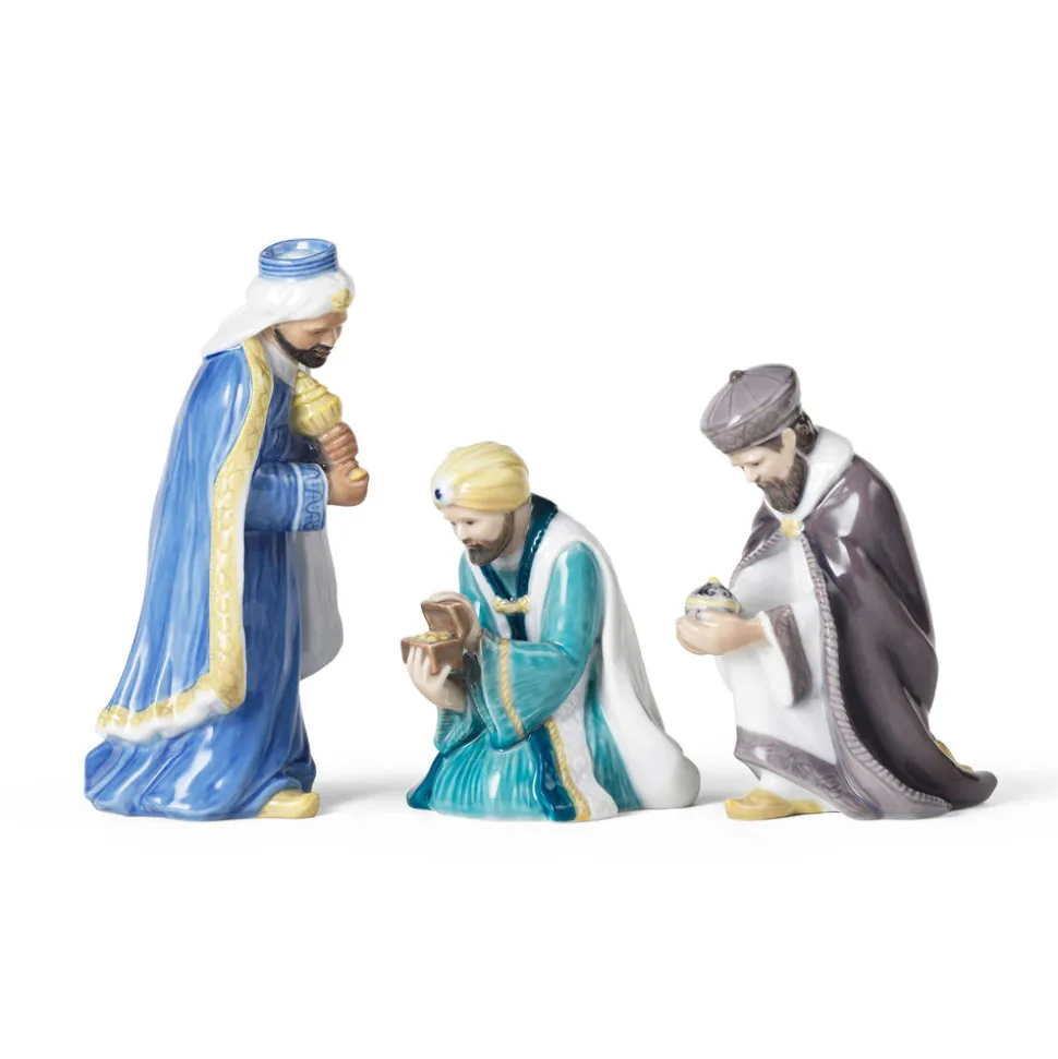 Krybbespil, de tre vise mænd, 19 cm, 12,5 cm, 14,5 cm, 3 stk.