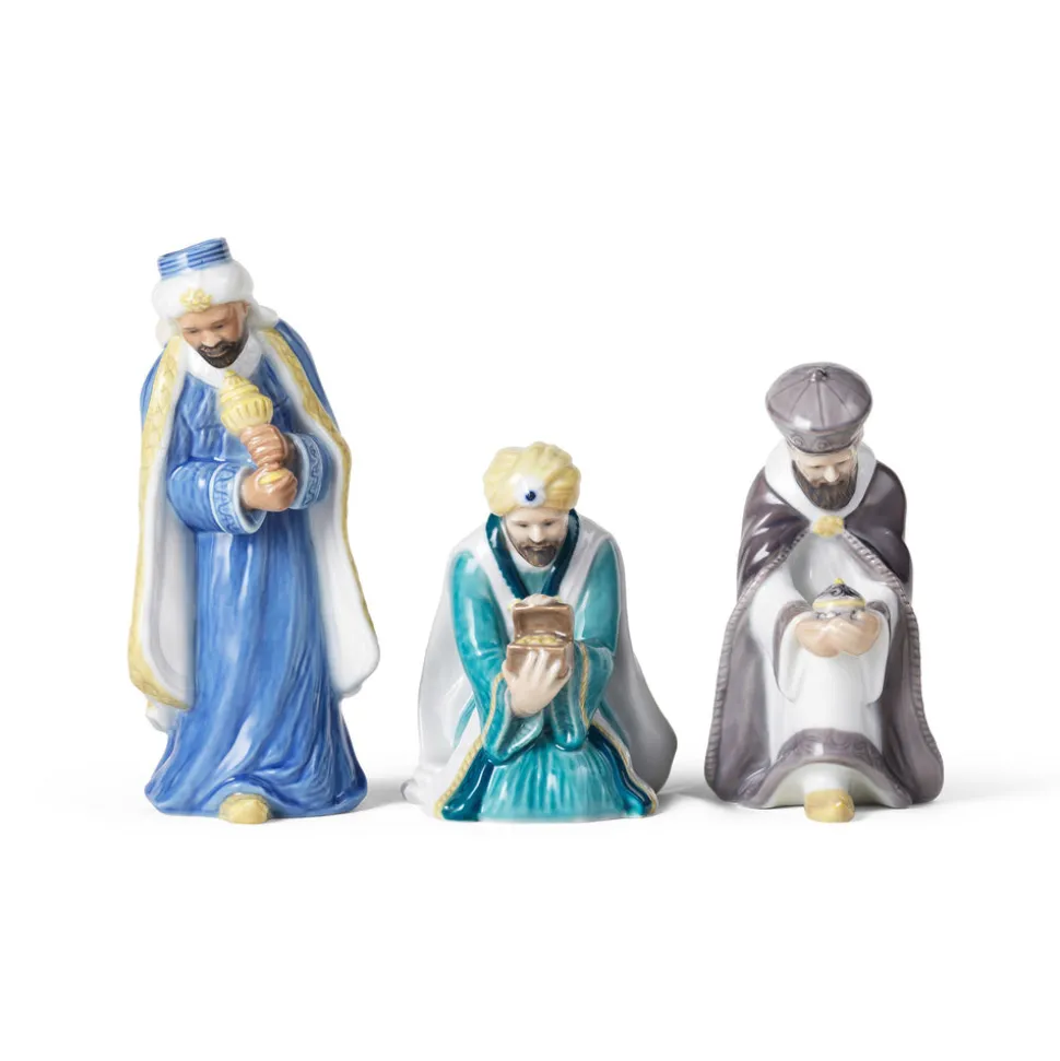 Krybbespil, de tre vise mænd, 19 cm, 12,5 cm, 14,5 cm, 3 stk.
