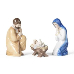 Krybbespil, Joseph, Maria og Jesusbarnet, 13 cm, 13 cm, 5,5 cm, 3 stk.