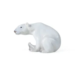 Siddende isbjørn, 12 cm