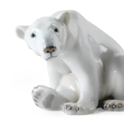 Siddende isbjørn, 12 cm