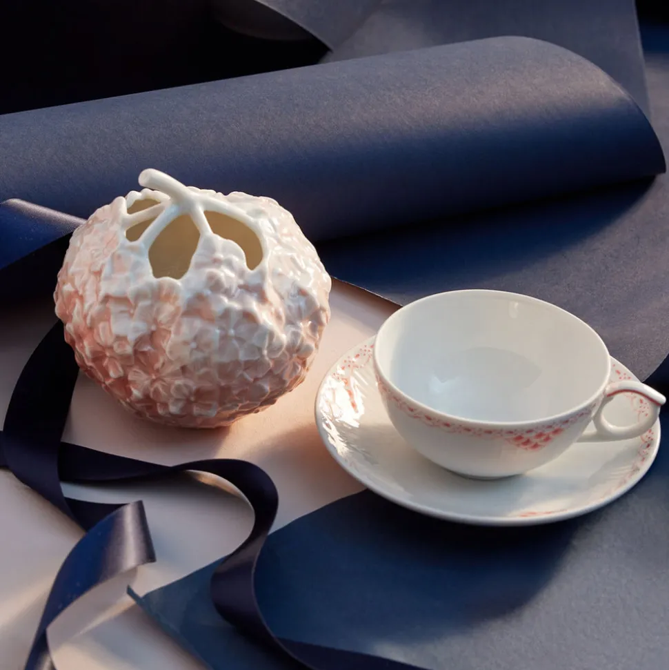 Vase, hortensia, koral, 10 cm